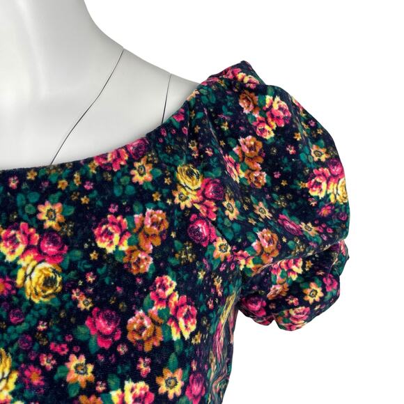 FARM RIO Brazil Floral Puff Sleeve Dress Sz Medium - Picture 3 of 7